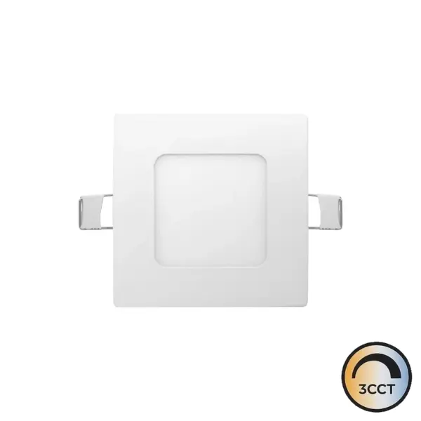 Downlight LED Quadrado Embutido Branco 5W CCT3 IP44
