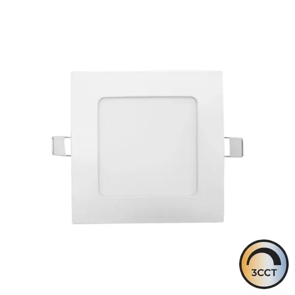 Downlight LED Quadrado Embutido Branco 6W CCT3 IP44
