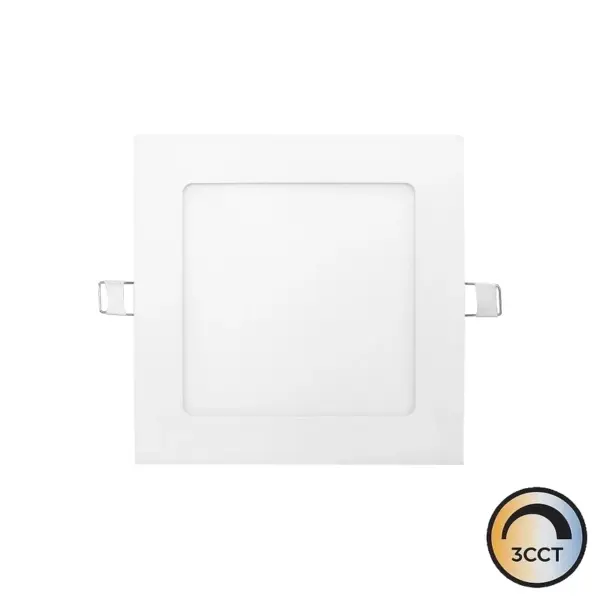 Downlight LED Quadrado Embutido Branco 9W CCT3 IP44