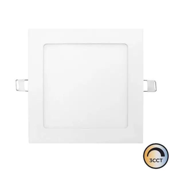 Downlight LED Quadrado Embutido Branco 12W CCT3 IP44