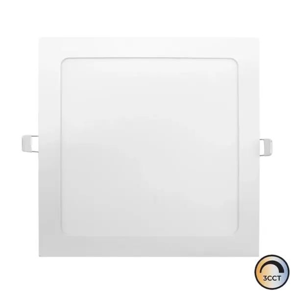 Downlight LED Quadrado Embutido Branco 18W CCT3 IP44