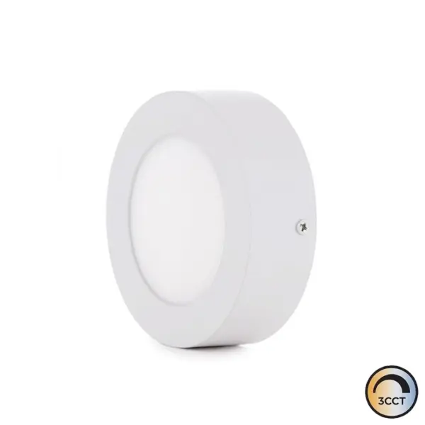 Placa LED Redondo Saliente Branco 6W CCT3 IP44