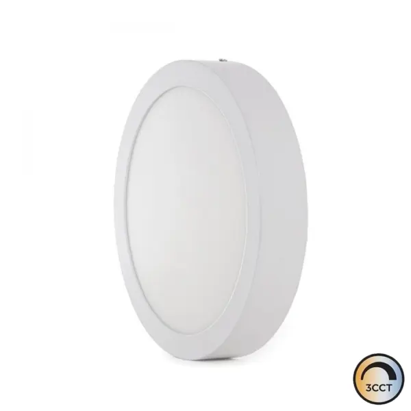 Placa LED Redondo Saliente Branco 18W CCT3 IP44