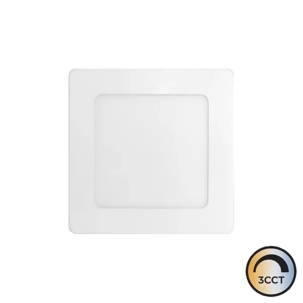 Placa LED Quadrado Saliente Branco 6W CCT3 IP44