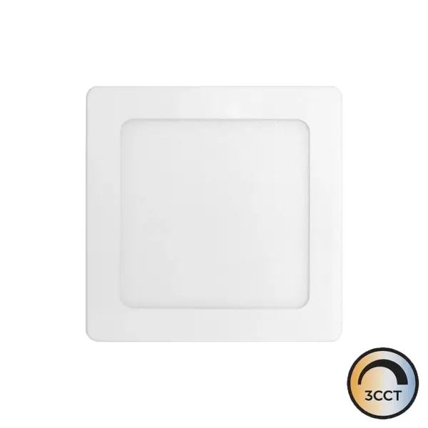 Placa LED Quadrado Saliente Branco 12W CCT3 IP44