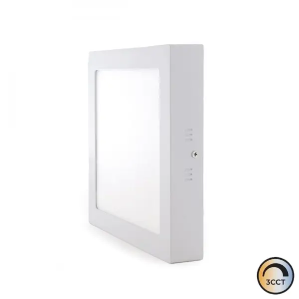 Placa LED Quadrado Saliente Branco 18W CCT3 IP44