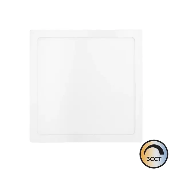 Placa LED Quadrado Saliente Branco 18W CCT3 IP44