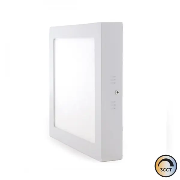 Placa LED Quadrado Saliente Branco 24W CCT3 IP44