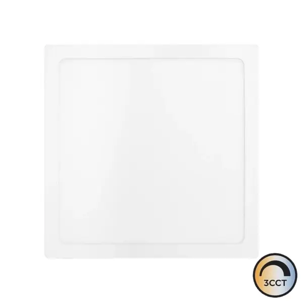 Placa LED Quadrado Saliente Branco 24W CCT3 IP44