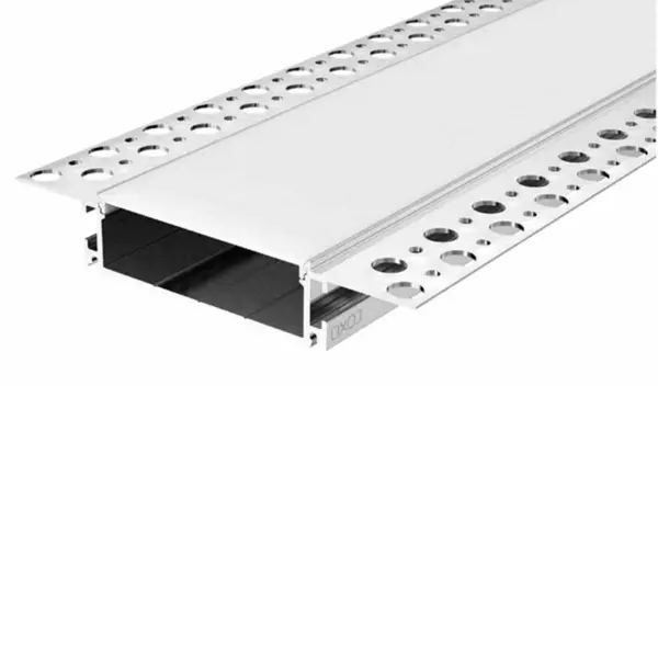 Perfil Alumínio Embutir em Pladur/Gesso 55x19mm 2m