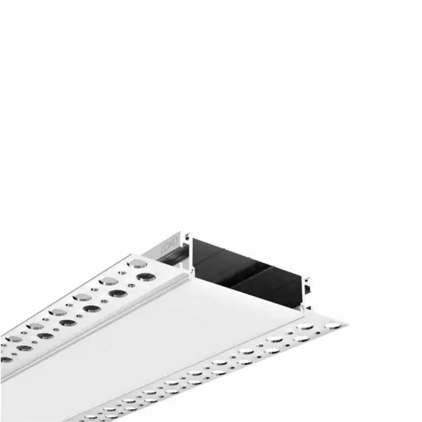 Perfil Alumínio Embutir em Pladur/Gesso 55x19mm 2m