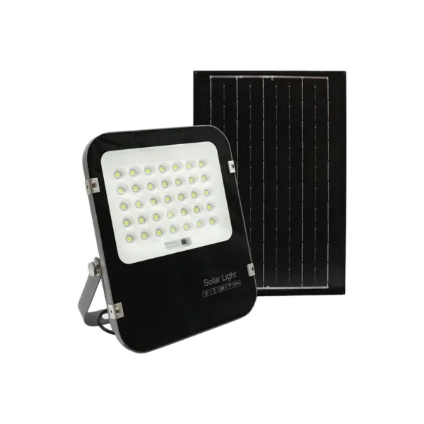 Projetor LED Solar C/Comando Preto 100W IP65