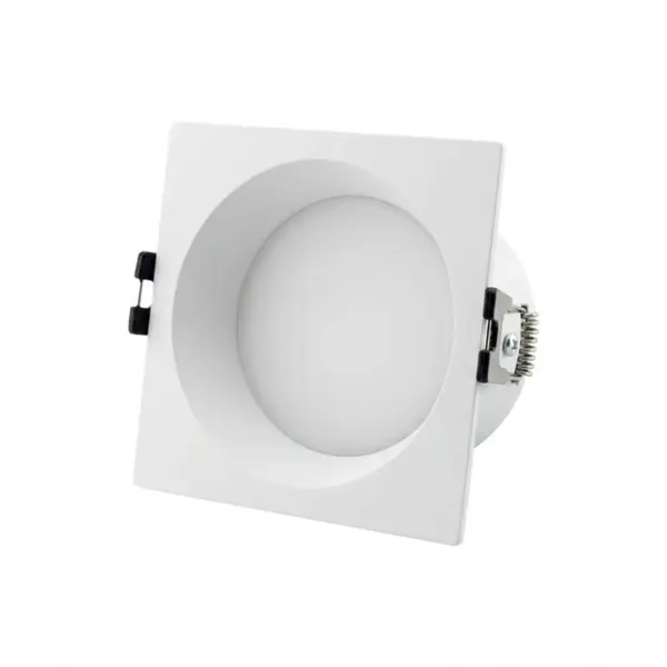 Aro GU10 PC Fixo Recuado Quadrado Branco IP65