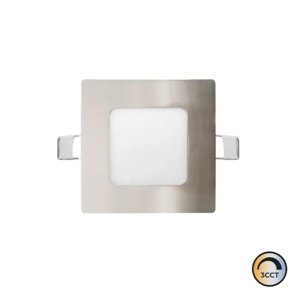 Downlight LED Quadrado Embutido Niquel 5W CCT3 IP44