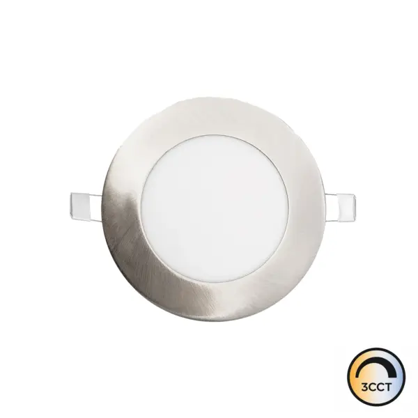 Downlight LED Redondo Embutido Níquel 6W CCT3 IP44