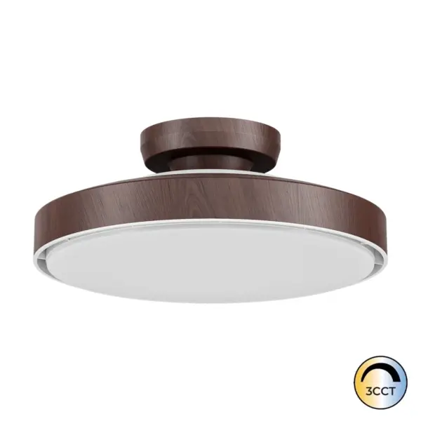 Ventilador LED Faro 56W Motor 24W Madeira Negra CCT3