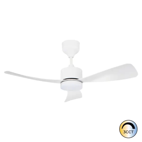 Ventilador LED Lisboa 18W Motor 35W Branco CCT3
