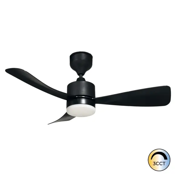 Ventilador LED Lisboa 18W Motor 35W Preto CCT3