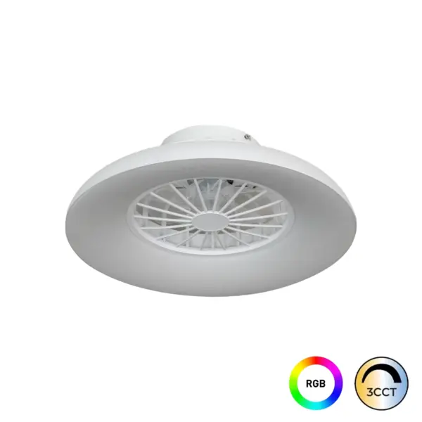 Ventilador LED Roma 36W Motor 18W Branco CCT3/RGB