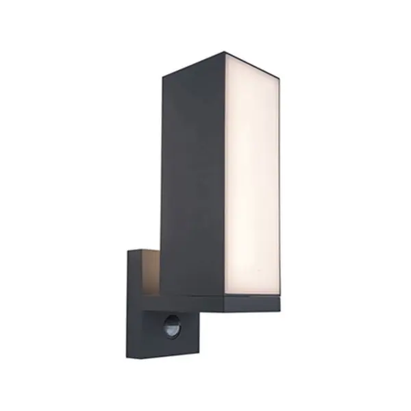 Aplique de Parede LED Cuba c/Sensor Antracite 14W IP54