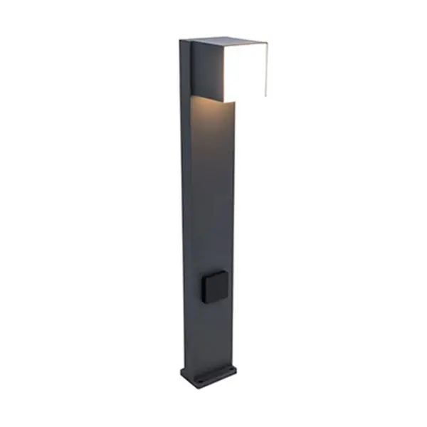Baliza Jardim LED Cuba C/ Tomada Antracite 12.2W IP54
