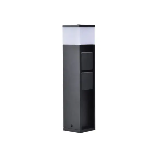 Baliza Jardim LED Mains C/ Tomadas Preto 7.5W IP54