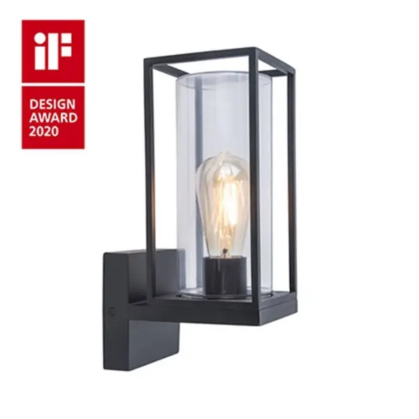 Aplique de Parede LED Flair 1x E27 Preto IP44