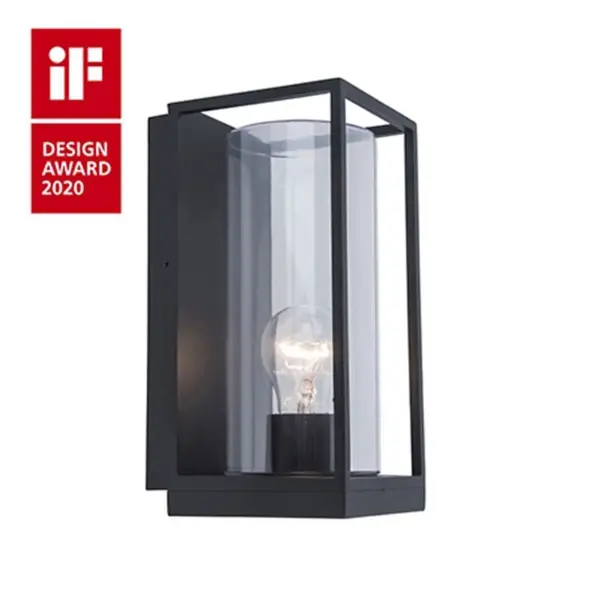 Aplique de Parede LED Flair 1x E27 Preto IP44
