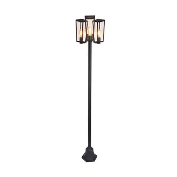 Poste Jardim LED Pine 3x E27 Preto IP44