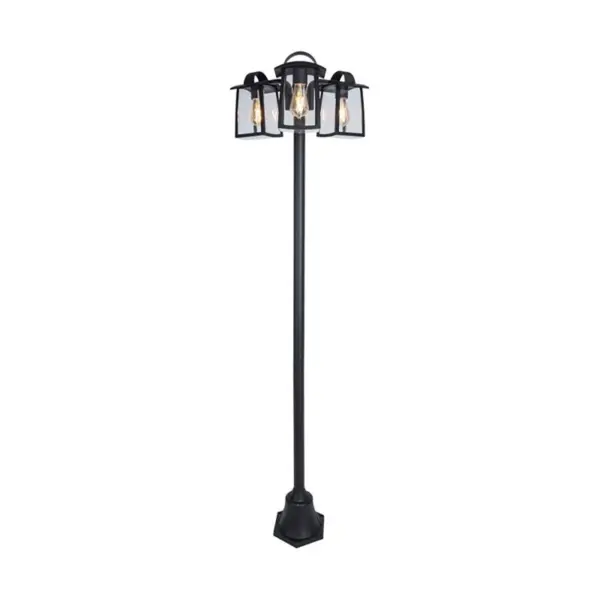Poste Jardim LED Kelsey 3x E27 Preto IP44