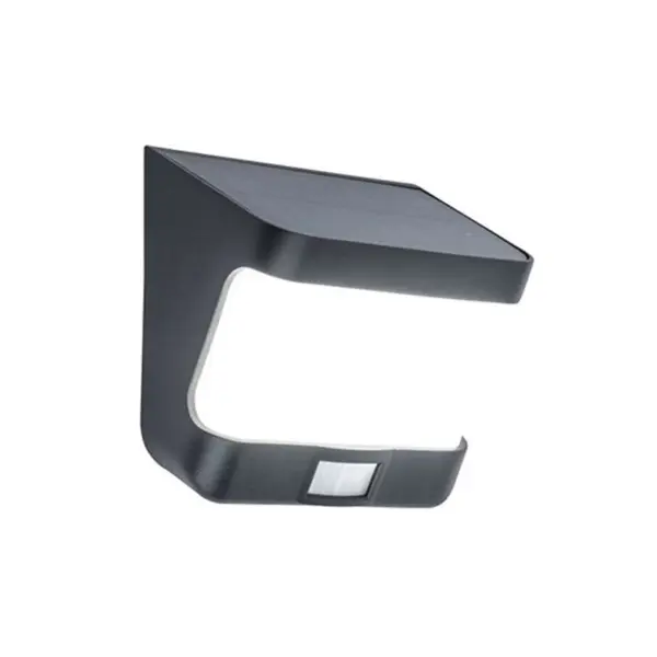 Aplique de Parede LED Try Solar c/ Sensor Preto 8W IP54