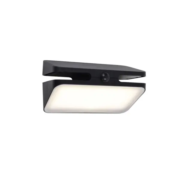 Aplique de Parede LED Aero Solar c/ Sensor Preto 8.6W IP54