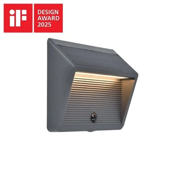Aplique de Parede LED Linko Solar c/ Sensor Antracite 11.5W IP44