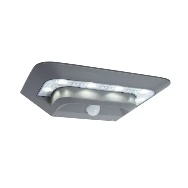 Aplique de Parede LED Ghost Solar c/ Sensor Cinza 2.4W IP44