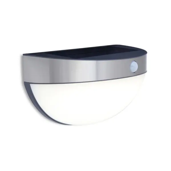 Aplique Parede LED Bubble Solar c/ Sensor Prateado 2.3W IP44