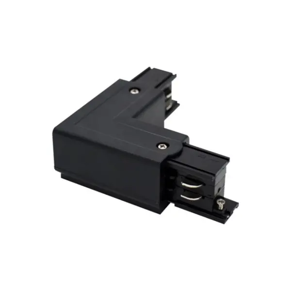 Conector Tipo L Direito para Calha Trifásica Preto