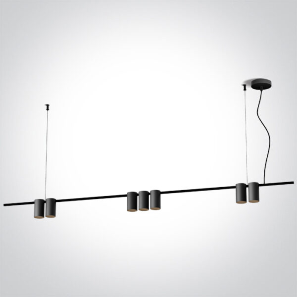 Candeeiro Suspensão 7x GU10 Preto (63146B/B)