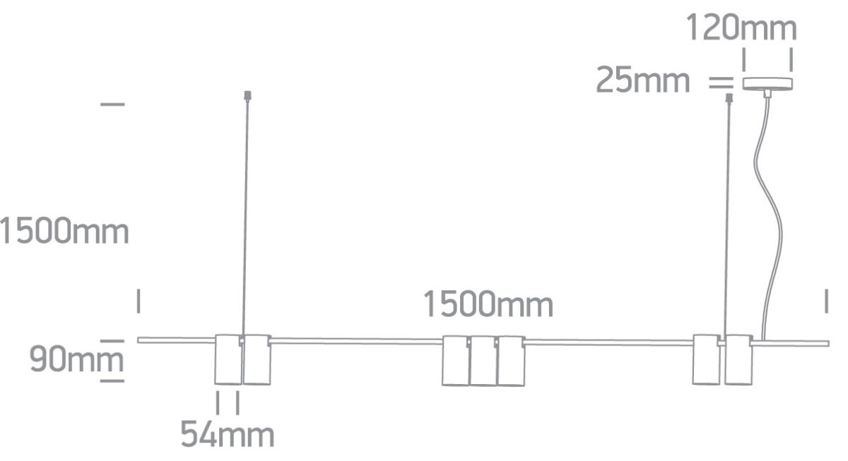 Candeeiro Suspensão 7x GU10 Preto (63146B/B) - Image 2