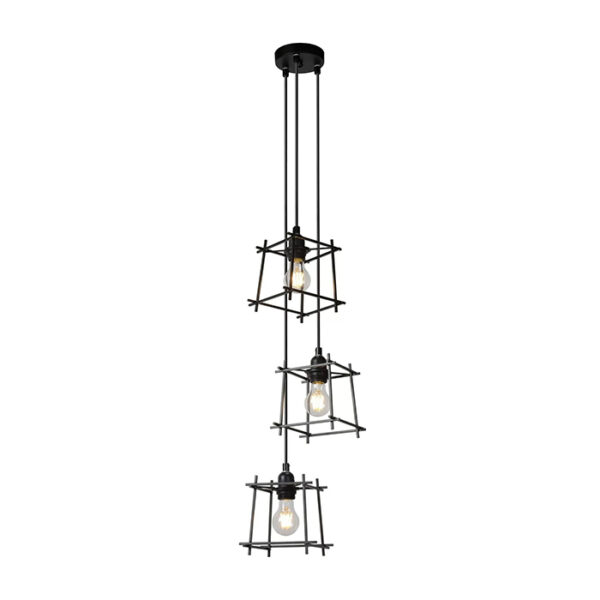 Candeeiro Suspensão Edgar 3x E27 Preto (46405/03/30)