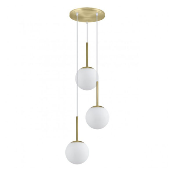 Candeeiro Suspensão Portile 3x E14 Dourado