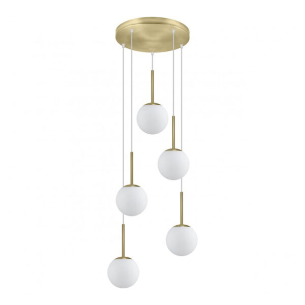 Candeeiro Suspensão Portile 5x E14 Dourado