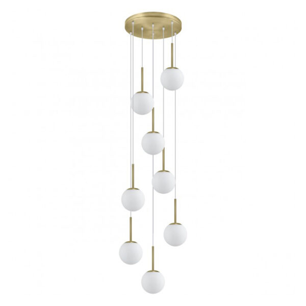 Candeeiro Suspensão Portile 8x E14 Dourado