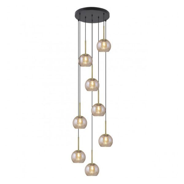 Candeeiro Suspensão Cacela 8x E27 Preto