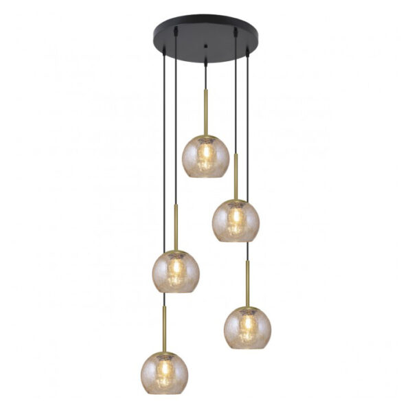 Candeeiro Suspensão Cacela 5x E27 Preto