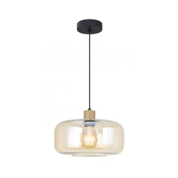 Candeeiro Suspensão Caira 1x E27 Preto/Âmbar