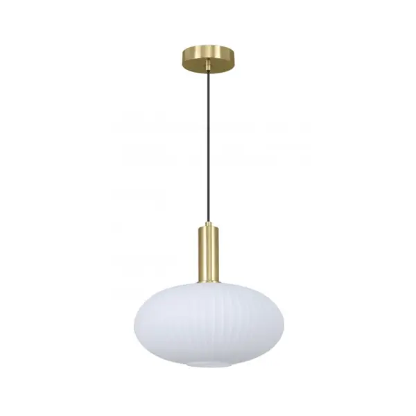 Candeeiro Suspensão Carmin 1x E27 Dourado/Branco