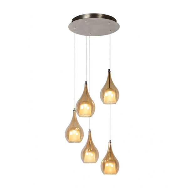 Candeeiro Suspensão Jarich 5x 5W Dourado 2700K (36419/25/62)
