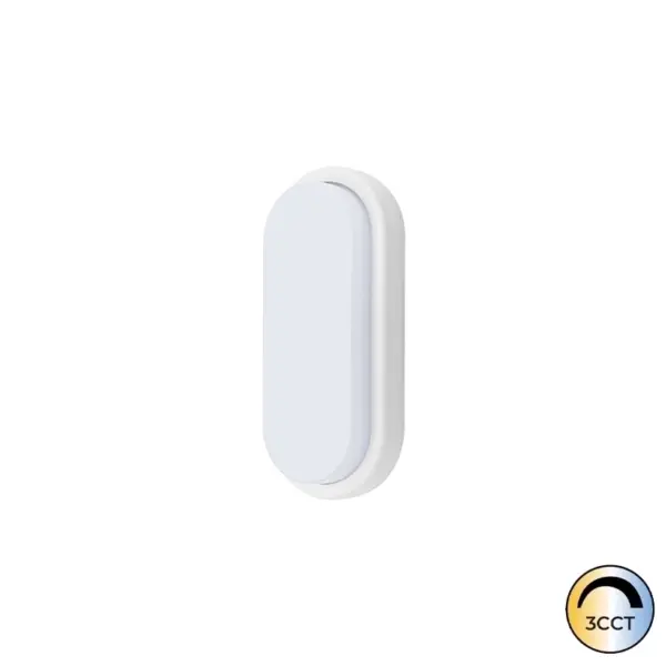 Aplique de Parede LED Oval Branco 12W CCT3 (9074-12W)