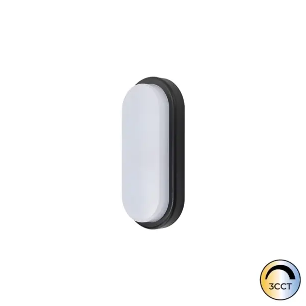 Plafon LED Oval Preto 12W CCT3 (9074-12W)