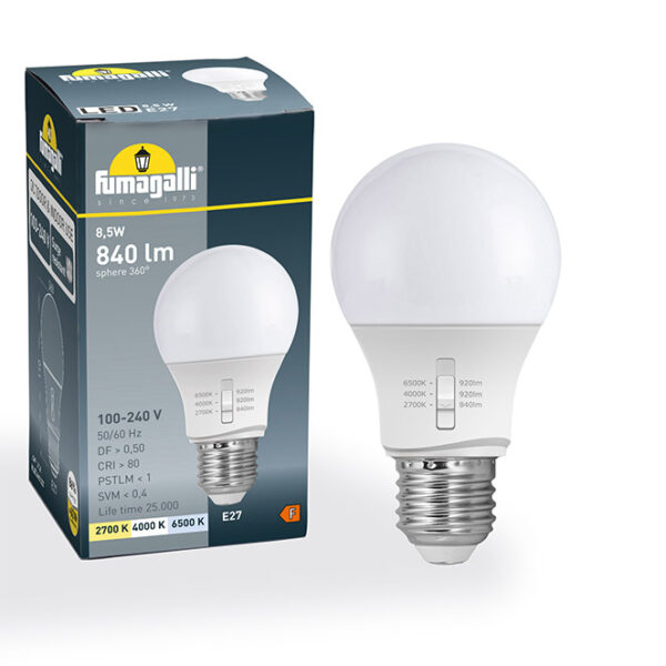 Lâmpada LED E27 GLS 8.5W CCT3